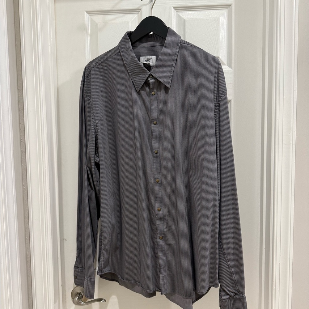 Armani Exchange Charcoal Snap Button-Down Shirt